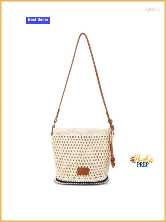 Handwoven Crochet Purse for Women, Boho Woven Shoulder Bag with Lining, Summer